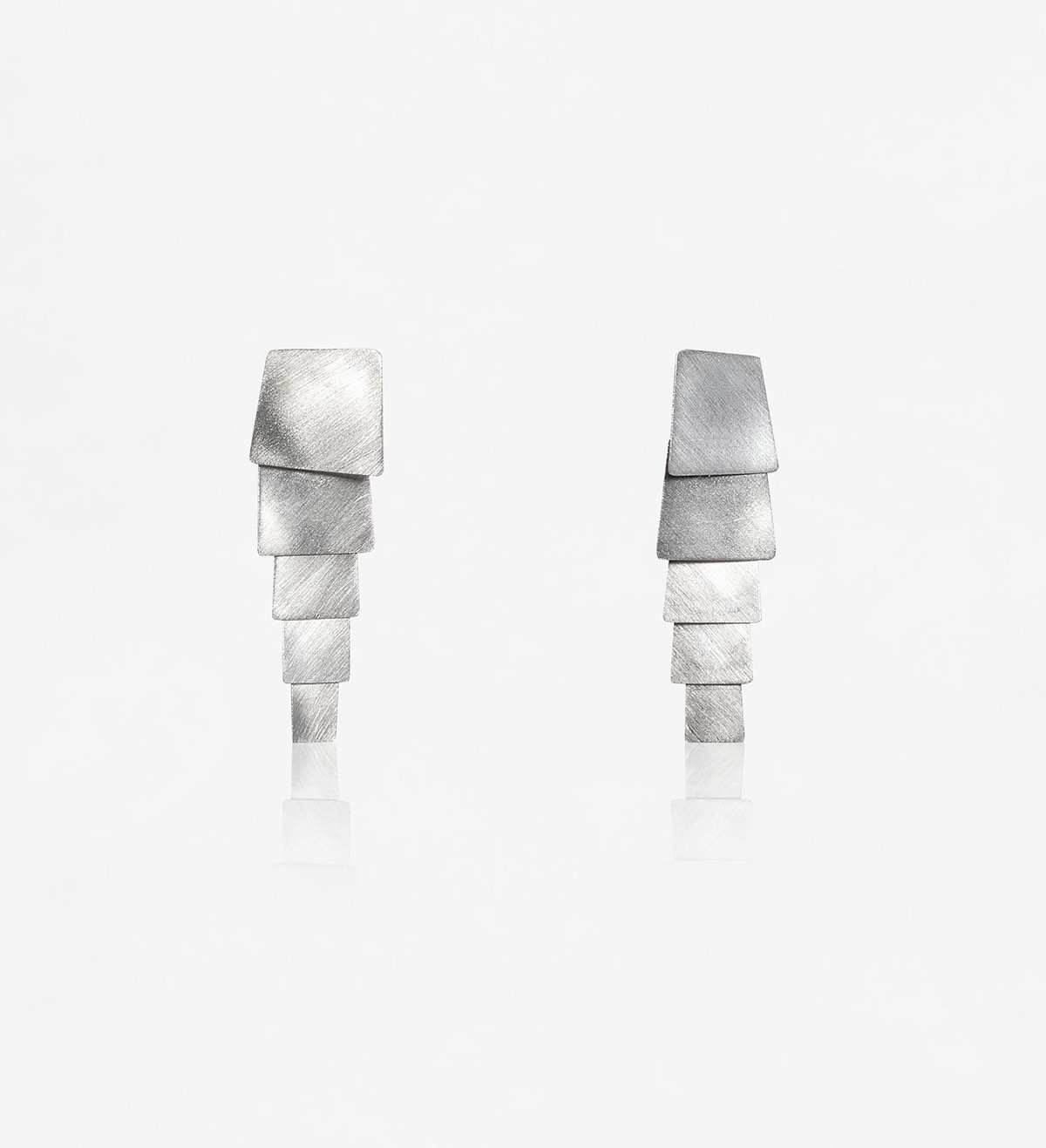 Silver earrings Aire 50mm