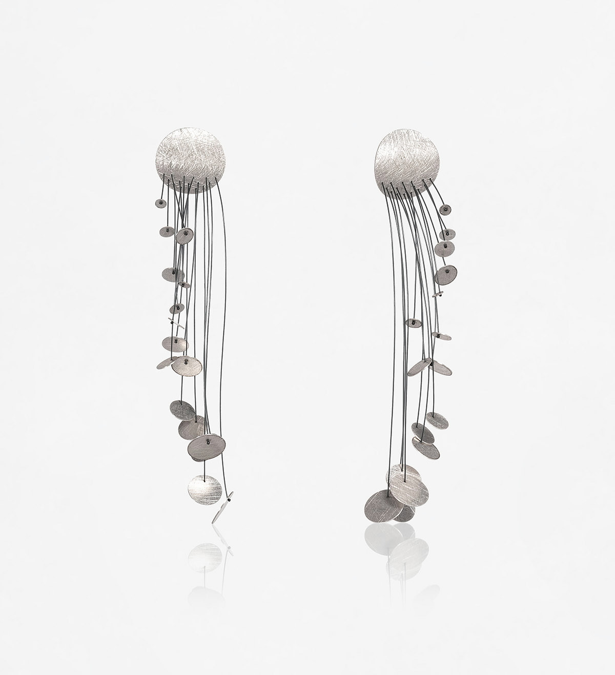 Silver earrings Pluja 85mm