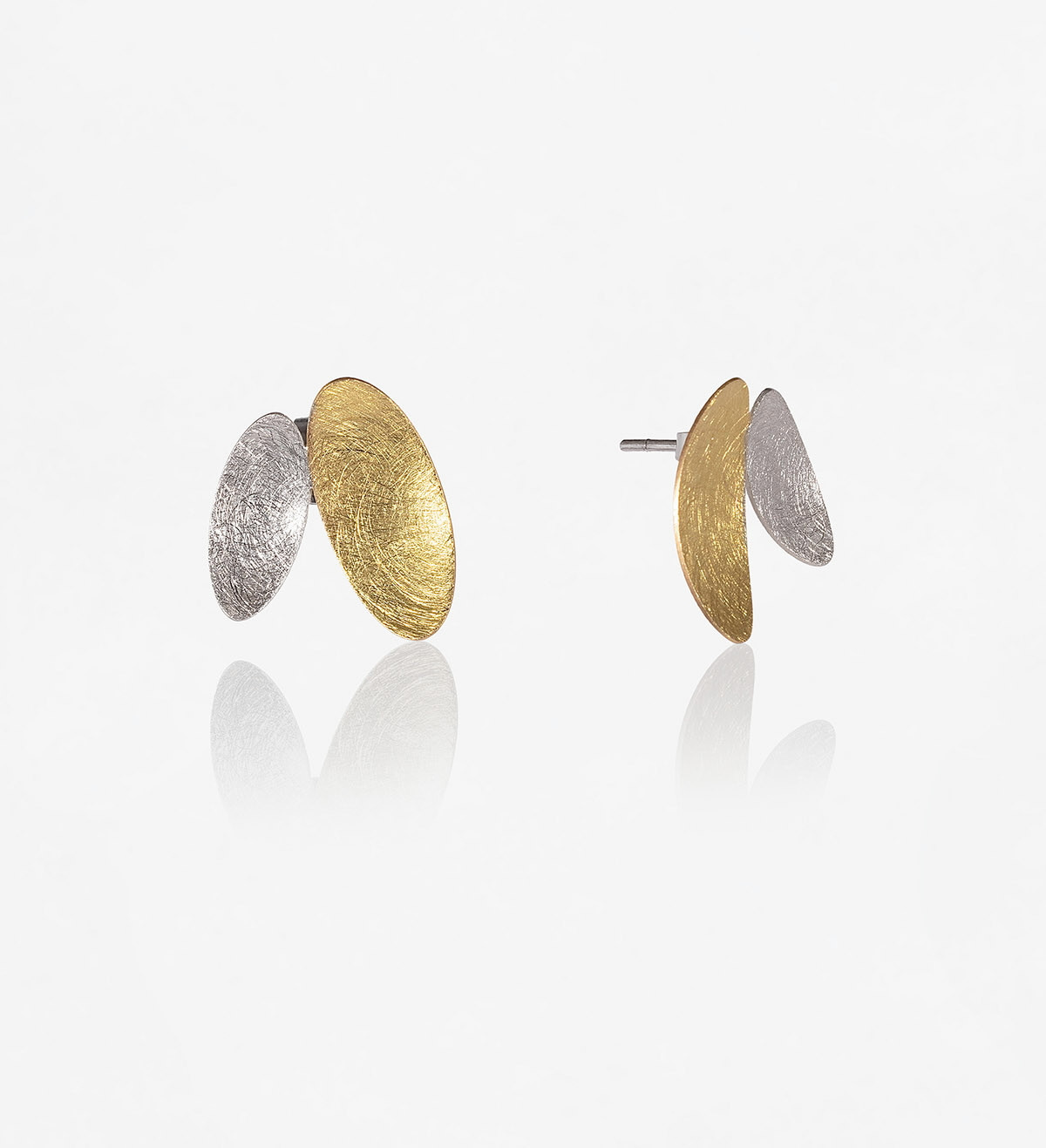 18k gold and silver earrings Samoa 20mm