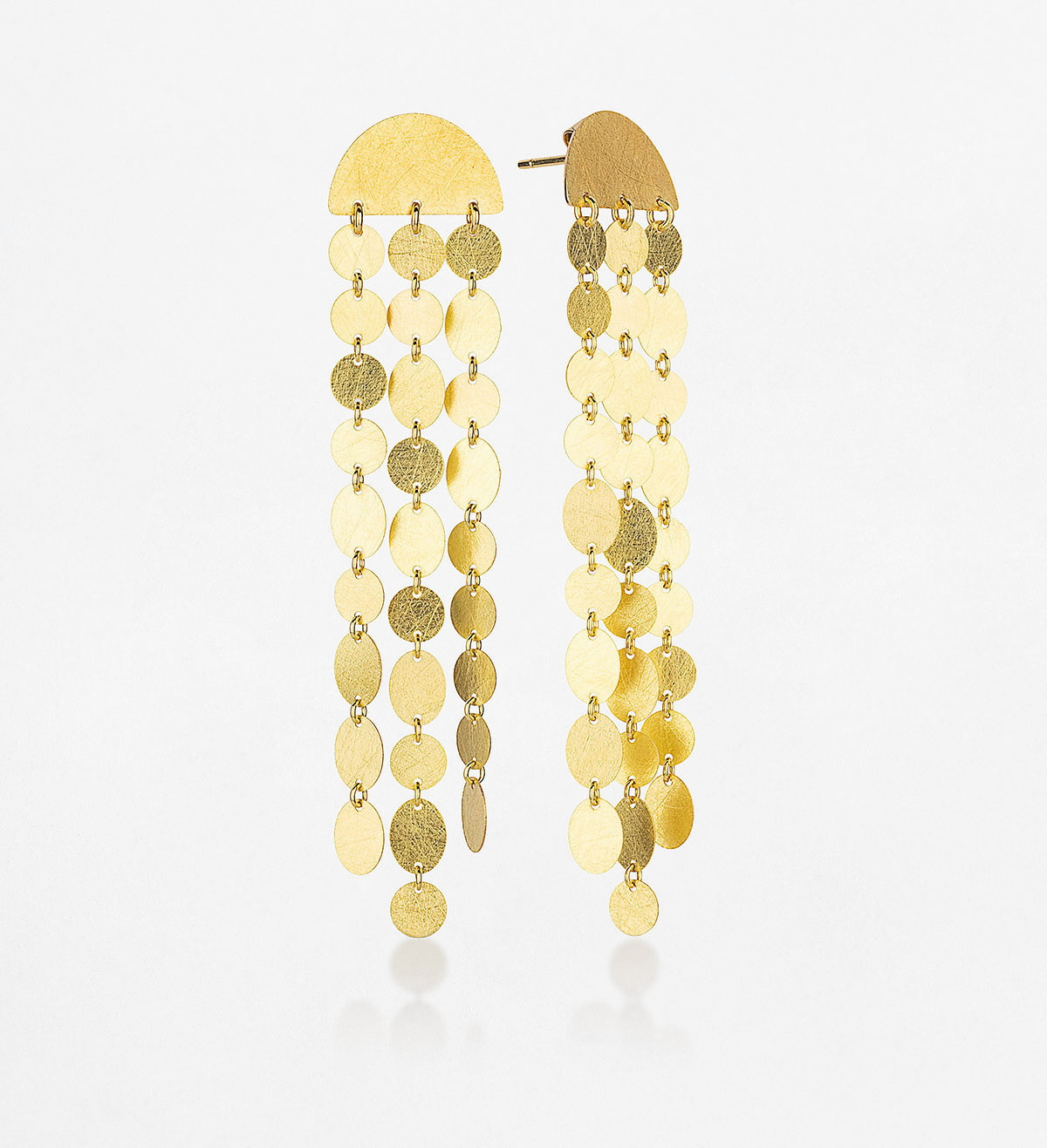 Pendientes oro Party 3 tiras 70mm