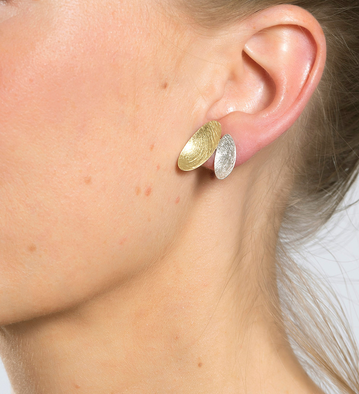 18k gold and silver earrings Samoa 20mm