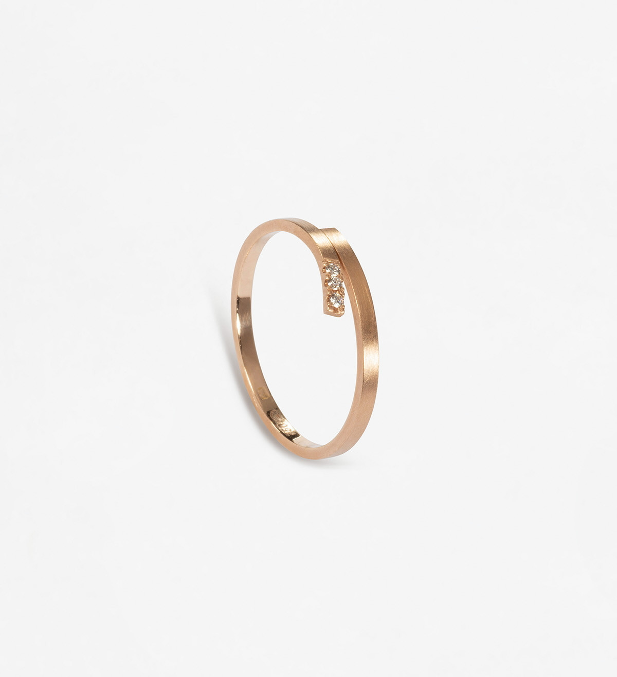 18k rose gold ring Feel 3diam 0.021ct