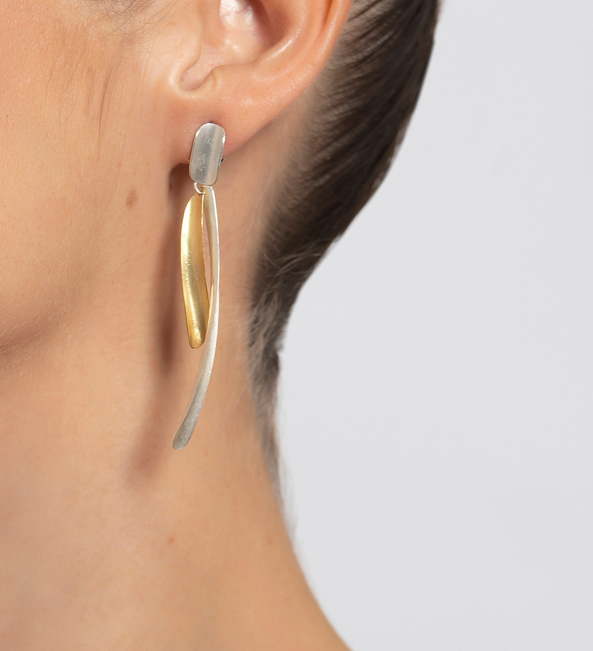 18k gold and silver earrings Volta 60mm