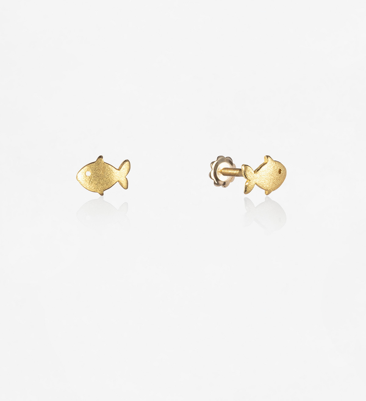 18k gold earrings Símbol fish 5mm