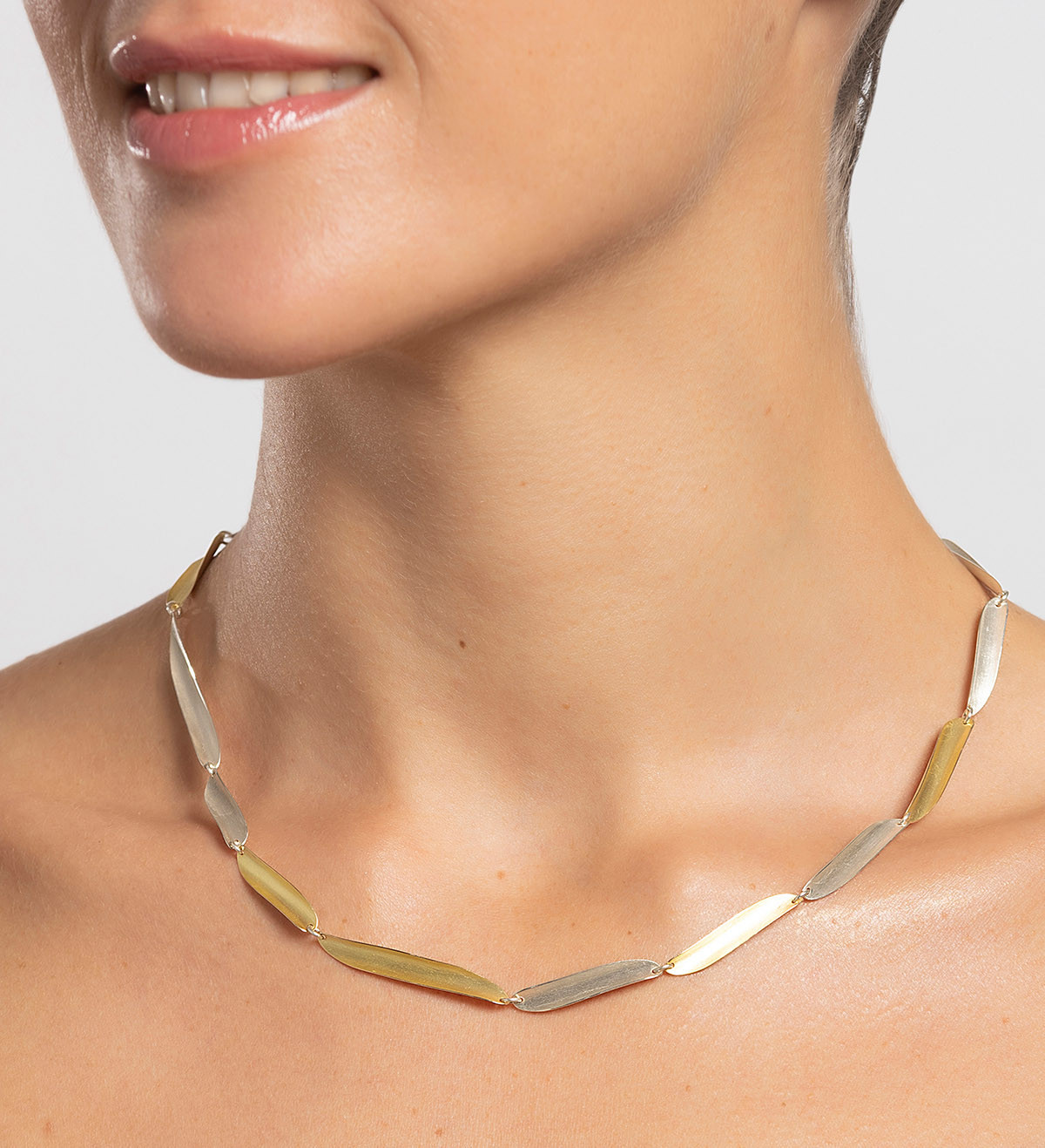 Volta silver and gold necklace 43cm