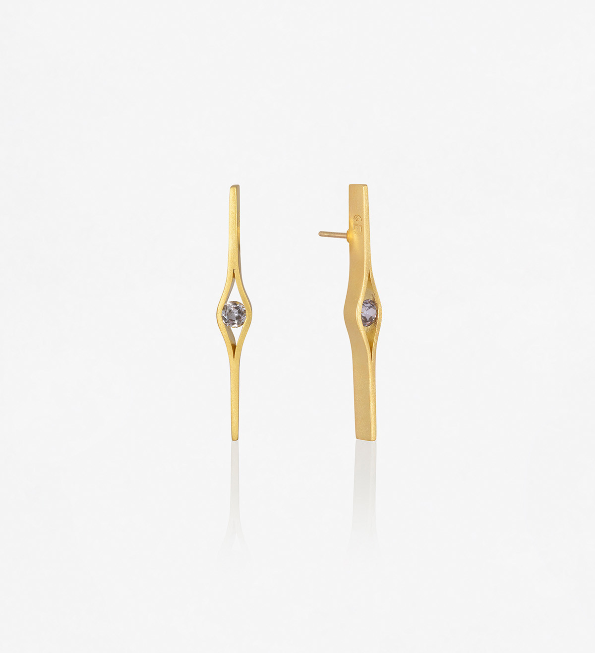 Pendientes oro con zafiro azul Wennick-Lefèvre 0,74ct