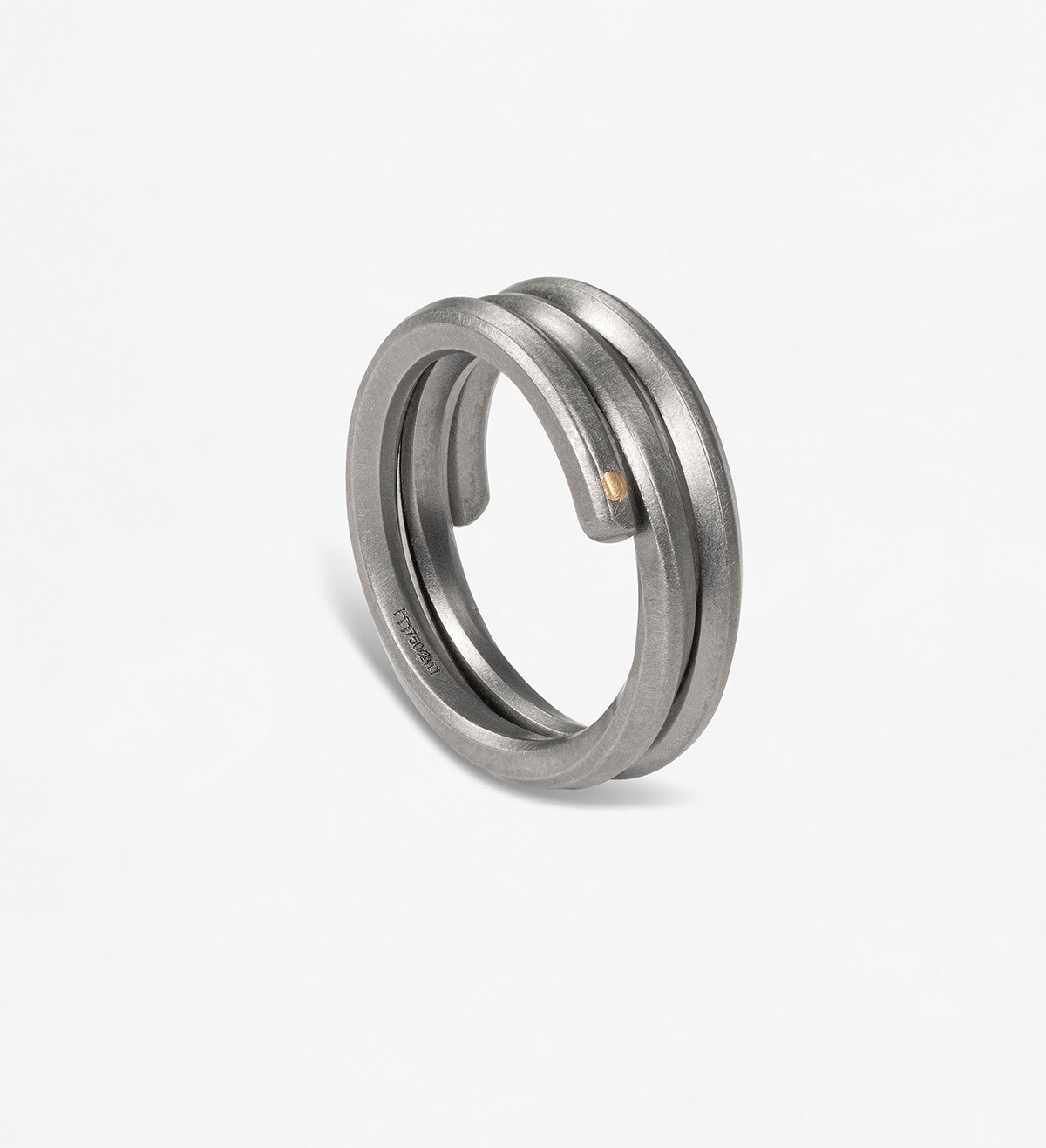 18k gold and titanium ring Pinassa for man