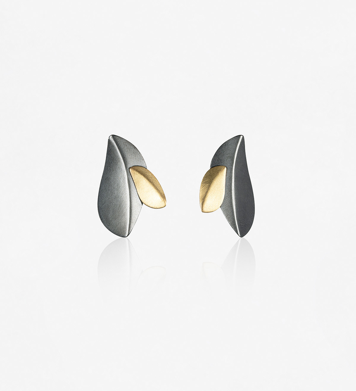 18k gold and silver earrings Creta 24mm