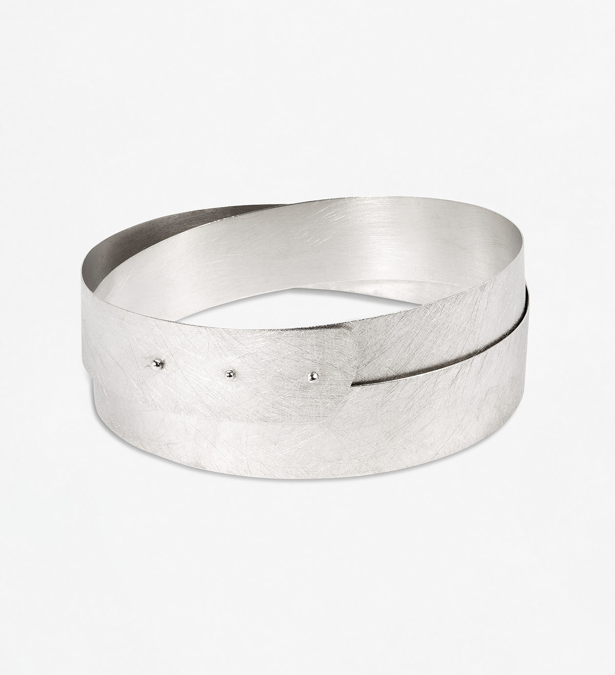 Brazalete plata Posidònia doble 12mm