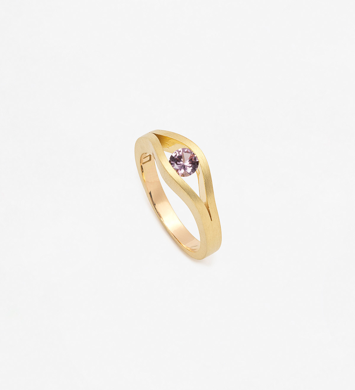 Solitario oro y zafiro rosa Wennick-Lefèvre 0,37ct