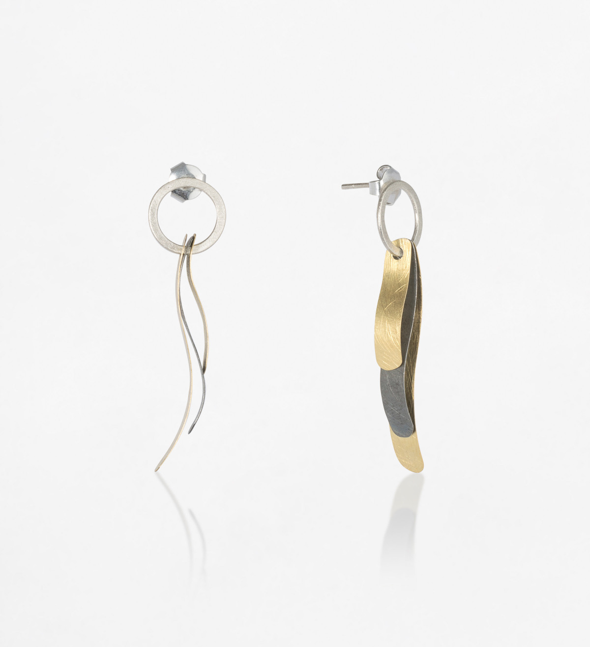 18k gold and silver earrings Posidònia 50mm