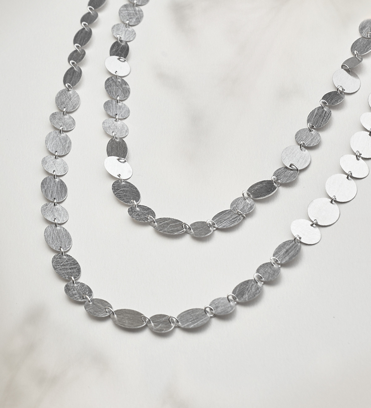 Silver necklace Party 118cm