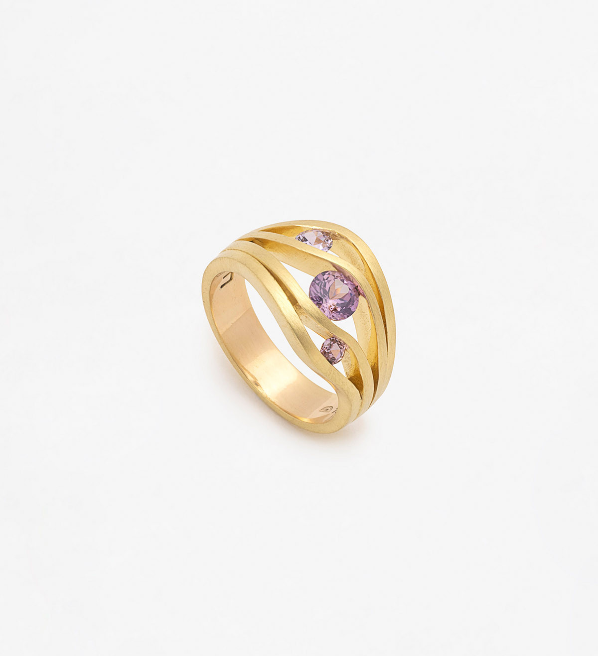 Anillo oro y zafiros lila Wennick-Lefèvre 0,726ct