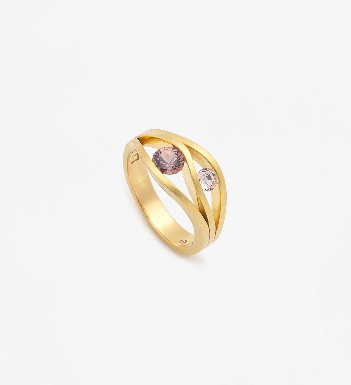 Anillo oro y zafiros rosa Wennick-Lefèvre 0,58ct